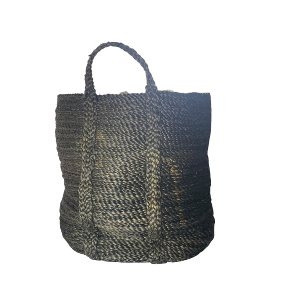 Handwoven Charcoal Jute Basket Storage - Picture 2 of 6